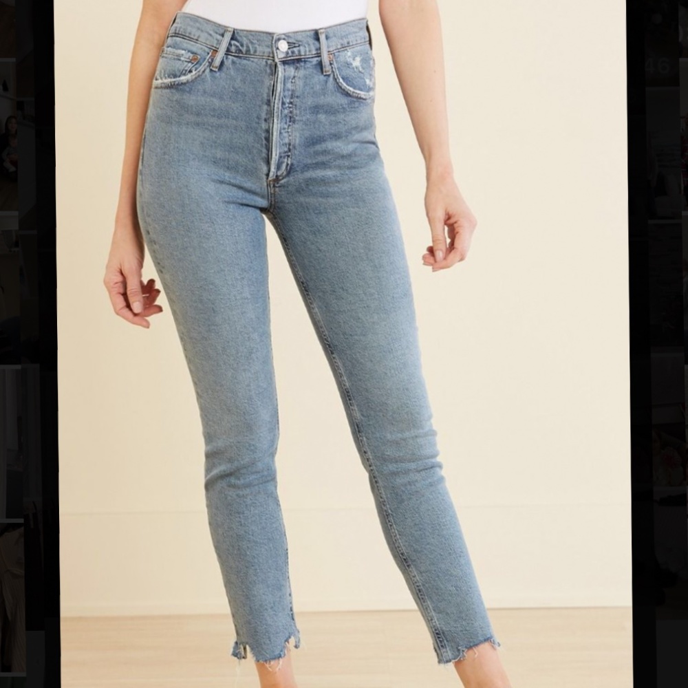 Agolde Nico Rooted Button Fly Skinny Jeans